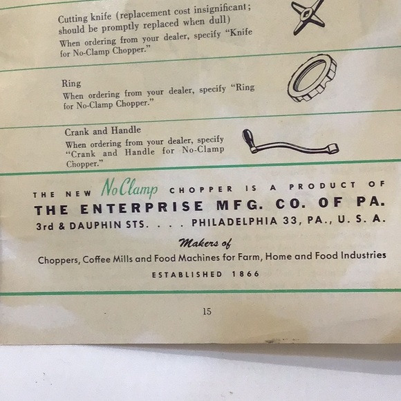 Enterprise food chopper brochure & recipe booklet 15 pages - Picture 8 of 8